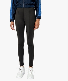 GEMO Legging femme en maille épaisse et coutures apparentes Noir