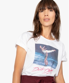 tee-shirt femme avec motif dirty dancing blancA157901_2