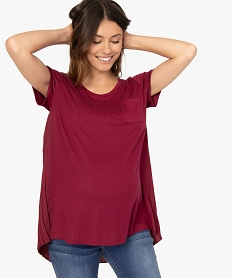 tee-shirt de grossesse avec dos plisse elegant violet t-shirts manches courtesA158301_3