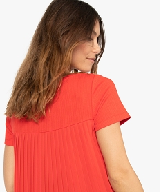 tee-shirt de grossesse avec dos plisse elegant rougeA158401_2