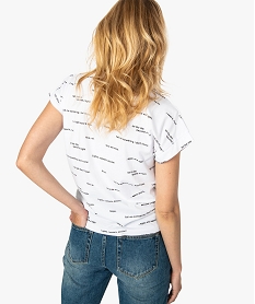 tee-shirt femme avec inscriptions en anglais blancA158501_3