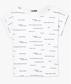 tee-shirt femme avec inscriptions en anglais blancA158501_4