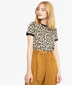 TEE-SHIRT MARRON TEE-SHIRT ANIMAL PRINT