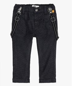 GEMO Pantalon bébé garçon avec bretelles amovibles Gris