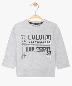 tee-shirt bebe garcon imprime streetwear – lulu castagnette grisA161601_1
