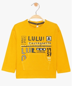 tee-shirt bebe garcon imprime streetwear – lulu castagnette jauneA161701_1