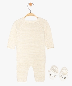 ensemble bebe fille (2 pieces)   chaussons pyjama en maille blancA163401_2