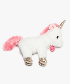 GEMO Peluche licorne avec détails brillants Blanc