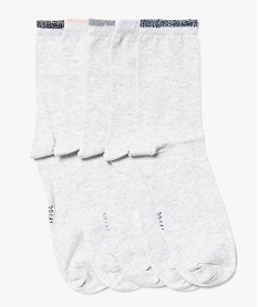 chaussettes femme avec haut de la tige paillete (lot de 5) grisA165401_1