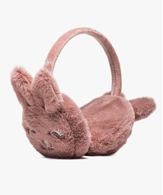 cache-oreille fille en peluche avec motif lapin roseA168001_1