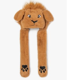 GEMO Bonnet garçon en forme de lion avec pattes et oreilles animées Brun