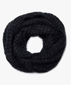 GEMO Snood femme grande longueur en maille duveteuse Noir