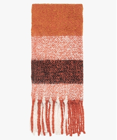echarpe femme oversize multicolore en maille duveteuse rougeA172701_1
