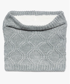 GEMO Snood femme à maille torsadée et doublure chaude Gris