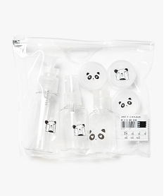 GEMO Kit de voyage avec flacons et pots en trousse (7 pièces) Noir
