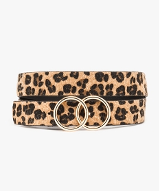 ceinture femme motif leopard toucher duveteux beigeA174601_1
