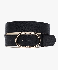 GEMO Ceinture femme à anneaux métalliques dorés Noir