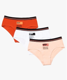GEMO Shorty fille avec inscription fun sur lavant (lot de 3) Multicolore