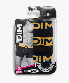 GEMO Boxers homme en coton stretch avec ceinture imprimée - Dim Noir