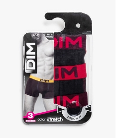 GEMO Boxers homme en coton stretch avec ceinture imprimée - Dim Noir