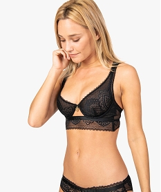 soutien-gorge en dentelle avec dos original et effet bustier noir soutien gorge avec armaturesA182001_1