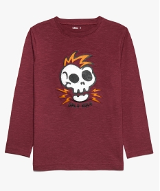 GEMO Tee-shirt garçon manches longues imprimé rock Rouge