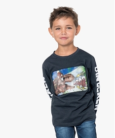 GEMO Tee-shirt garçon à motif lenticulaire dinosaure Gris