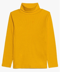 GEMO Tee-shirt fille à manches longues et col roulé jaune standard