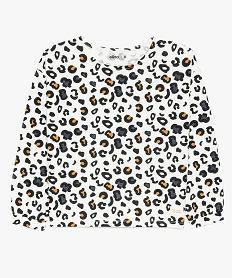 tee-shirt fille a manches blousantes et motif animalier multicoloreA190201_1