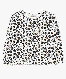 GEMO Tee-shirt fille à manches blousantes et motif animalier Multicolore