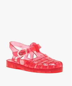 sandales fille pour la plage en plastique colore rouge tongs et plageA194301_2