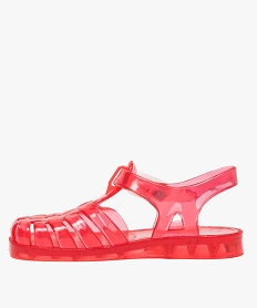sandales fille pour la plage en plastique colore rouge tongs et plageA194301_3