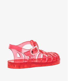 sandales fille pour la plage en plastique colore rouge tongs et plageA194301_4