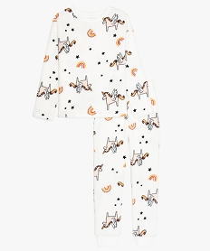 GEMO Pyjama fille licorne en matière peluche argente