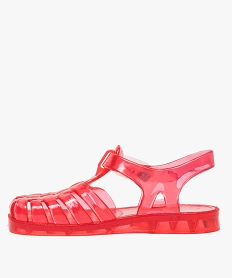 sandales de plage bebe fille en plastique colore rouge tongs et plageA198801_3
