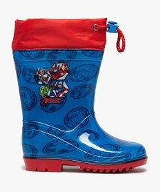 GEMO Bottes de pluie garçon à col ajustable - Avengers Bleu