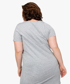 chemise de nuit a manches courtes avec motifs femme grande taille grisA200901_3