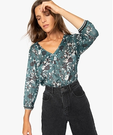 GEMO Blouse femme en voile à motifs fleuris Imprimé