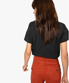 tee-shirt femme a manches courtes avec motif universal noirA207701_2