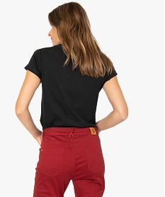 tee-shirt femme avec motif monochrome effet 3d noirA210401_3