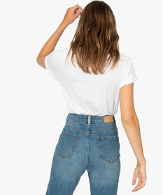 tee-shirt femme a manches courtes avec inscripton imagine blancA210601_3