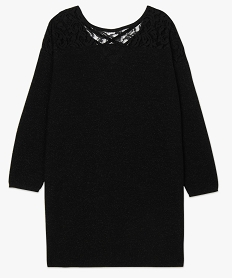 robe pailletee avec decollete dentelle et dos fantaisie noirA215101_4