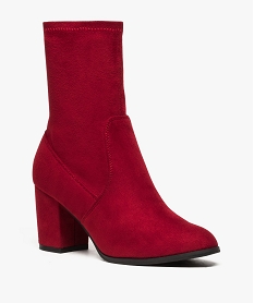 boots femme unis a talon style chaussettes rouge bottines et bootsA216201_2