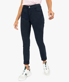 GEMO Pantalon femme slim effet push-up Bleu