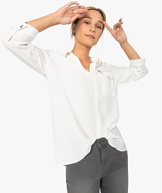 GEMO Blouse femme à col chemise et manches 34 Beige