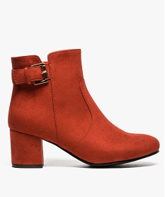 GEMO Bottines femme à talon fermeture zip Orange