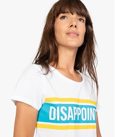tee-shirt femme avec inscription disappointed blancA222001_2