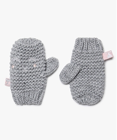 GEMO Moufles à broderie pailletée bébé fille gris standard