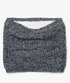 GEMO Echarpe snood garçon en maille chinée avec doublure sherpa Gris