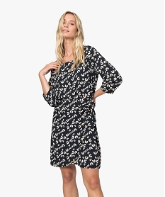 GEMO Robe femme façon portefeuille à motifs fleuris Imprimé